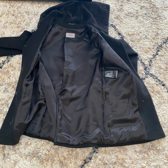 Cinzia Ricca Short black wool/cashmere blend short hooded coat - Picture 3 of 9